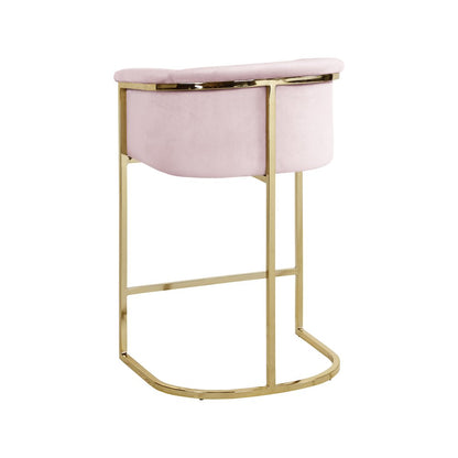 Donatella Pink Velvet Stool