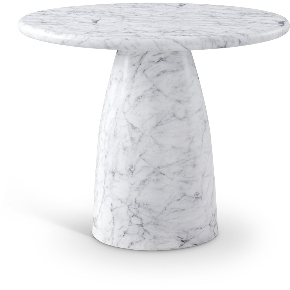 Cosenza White 36" Marble Finish Concrete Dining Table