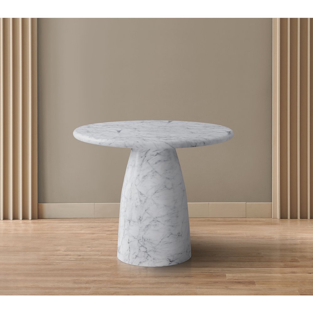 Cosenza White 36" Marble Finish Concrete Dining Table