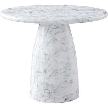 Cosenza White 36" Marble Finish Concrete Dining Table