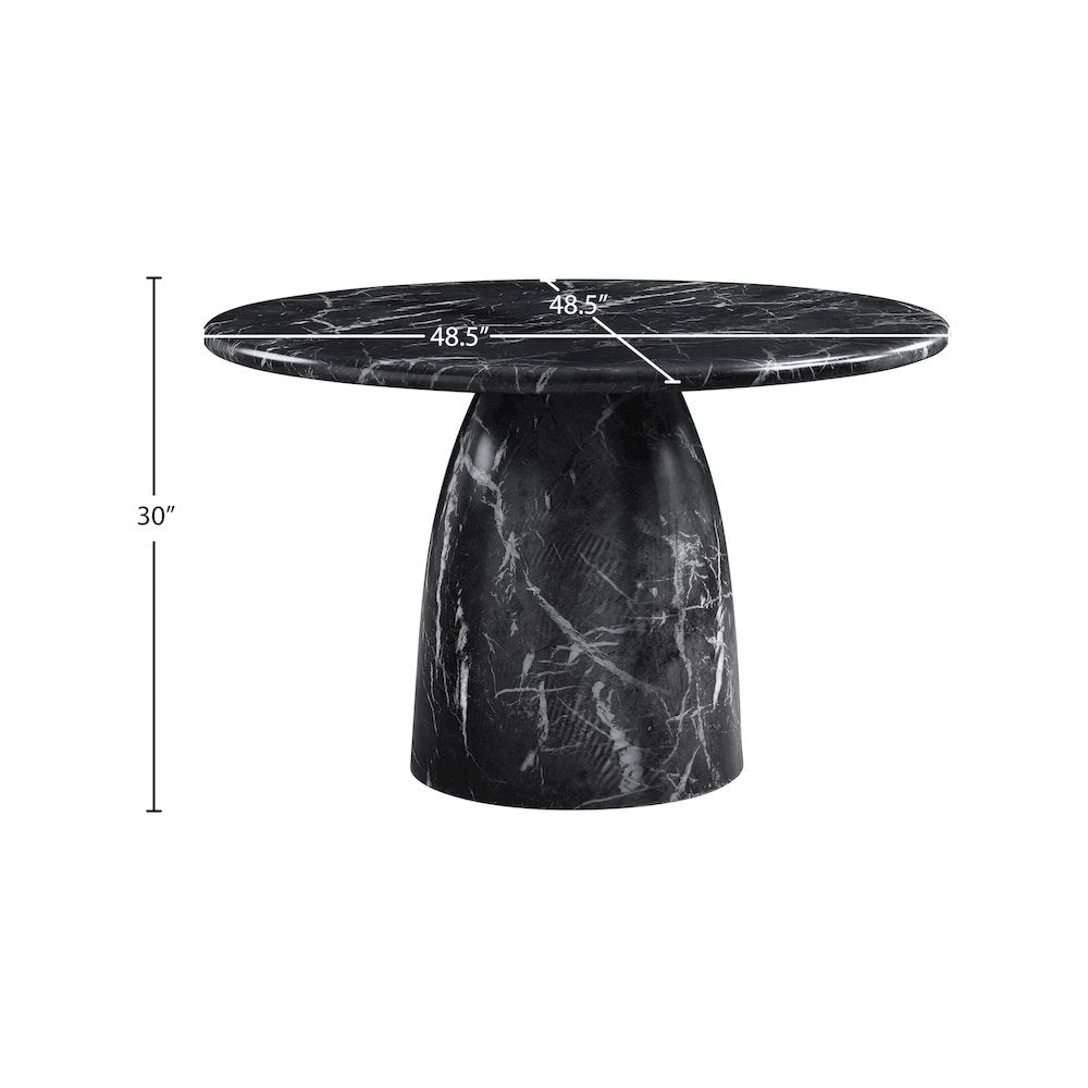Cosenza Black 48.5" Marble Finish Concrete Dining Table
