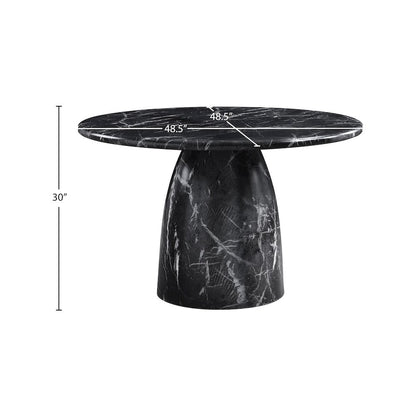 Cosenza Black 48.5" Marble Finish Concrete Dining Table