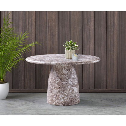 Cosenza Brown 48.5" Marble Finish Concrete Dining Table