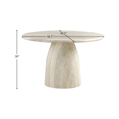 Cosenza Travertine 48.5" Travertine Finish Concrete Dining Table