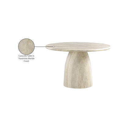 Cosenza Travertine 48.5" Travertine Finish Concrete Dining Table