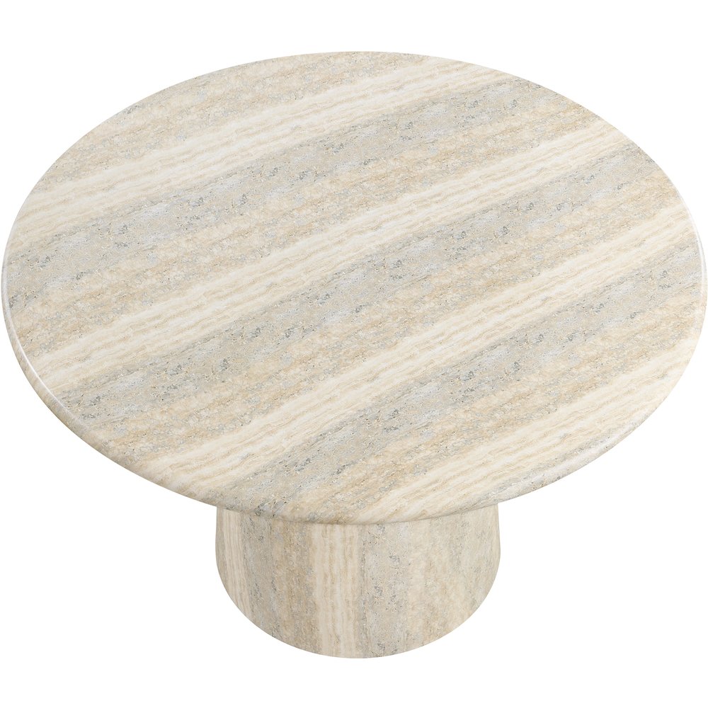 Cosenza Travertine 48.5" Travertine Finish Concrete Dining Table