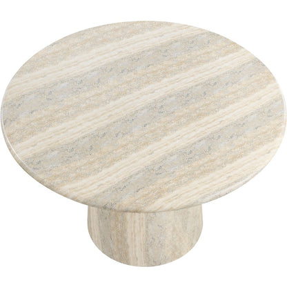 Cosenza Travertine 48.5" Travertine Finish Concrete Dining Table
