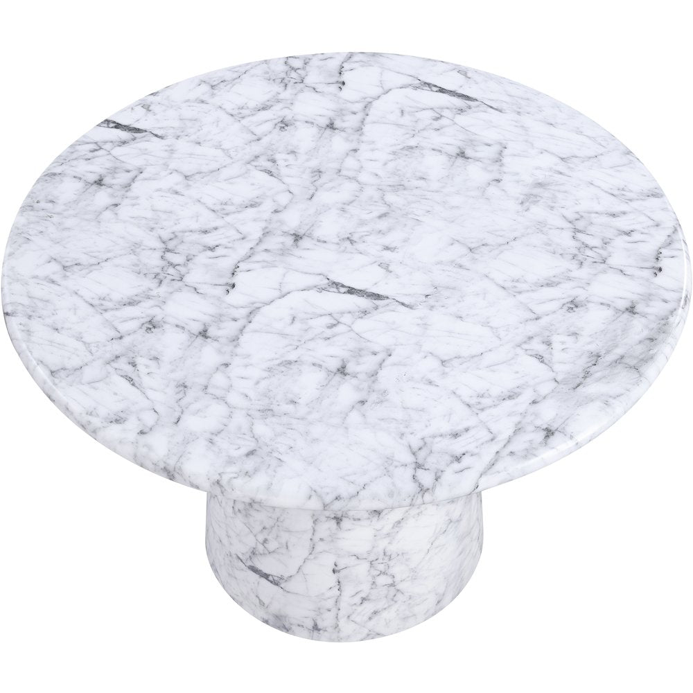 Cosenza White 48.5" Marble Finish Concrete Dining Table