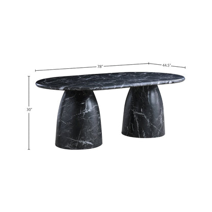 Cosenza Black 78" Marble Finish Concrete Dining Table
