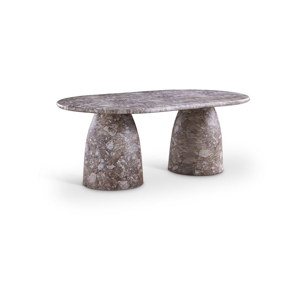 Cosenza Brown 78" Marble Finish Concrete Dining Table