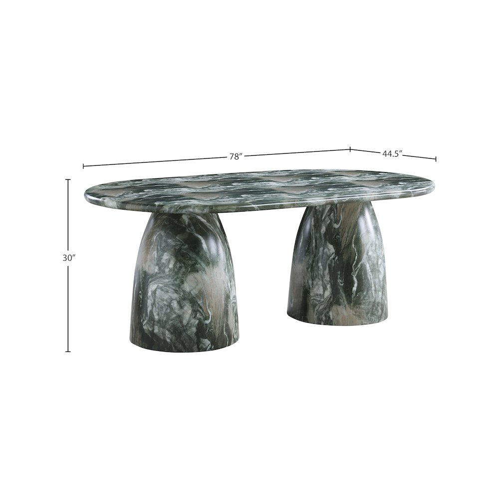 Cosenza Green 78" Marble Finish Concrete Dining Table