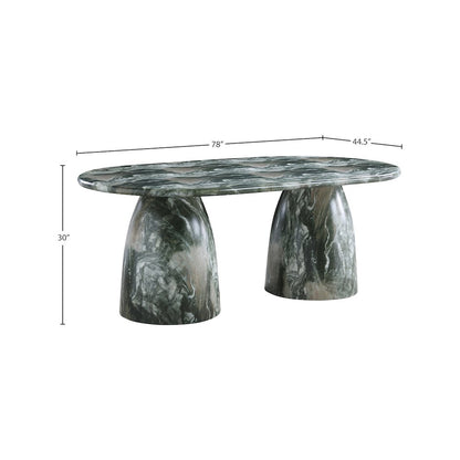 Cosenza Green 78" Marble Finish Concrete Dining Table