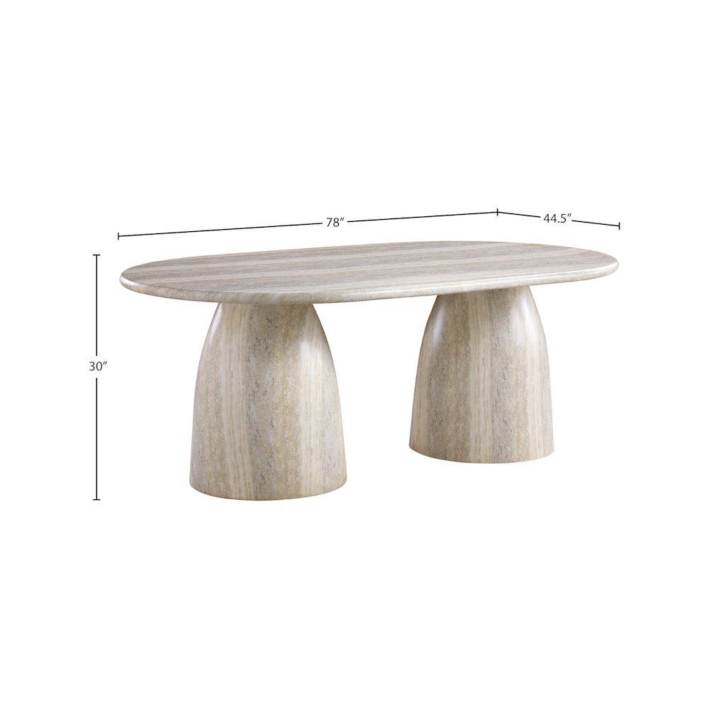Cosenza Travertine 78" Travertine Finish Concrete Dining Table
