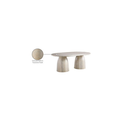 Cosenza Travertine 78" Travertine Finish Concrete Dining Table