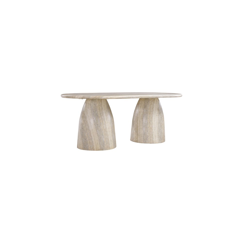 Cosenza Travertine 78" Travertine Finish Concrete Dining Table