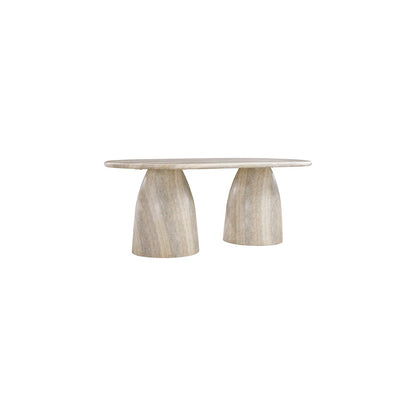 Cosenza Travertine 78" Travertine Finish Concrete Dining Table