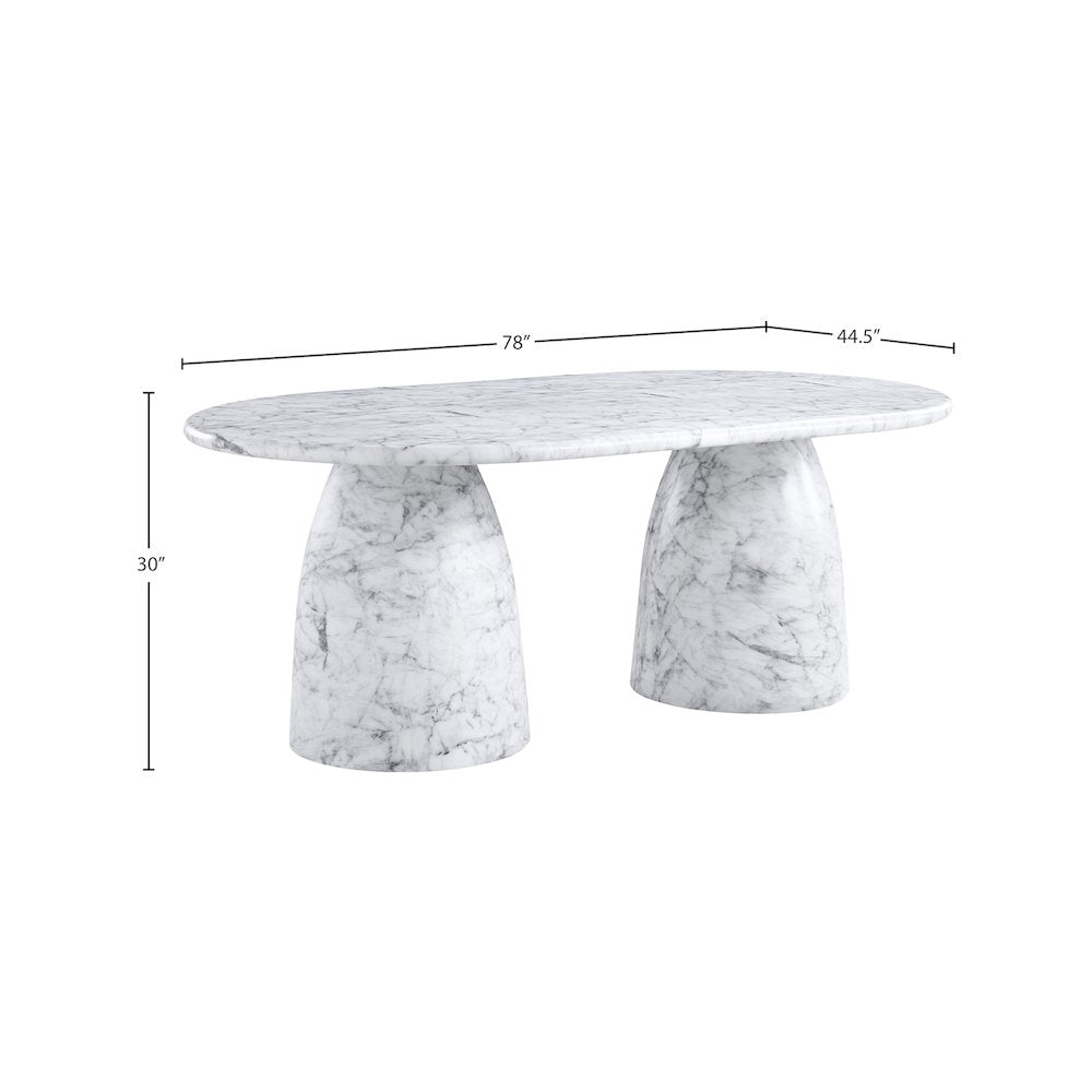 Cosenza White 78" Marble Finish Concrete Dining Table