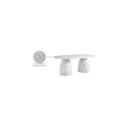 Cosenza White 78" Marble Finish Concrete Dining Table