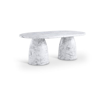 Cosenza White 78" Marble Finish Concrete Dining Table