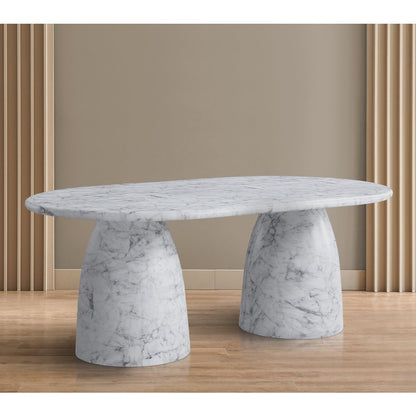 Cosenza White 78" Marble Finish Concrete Dining Table