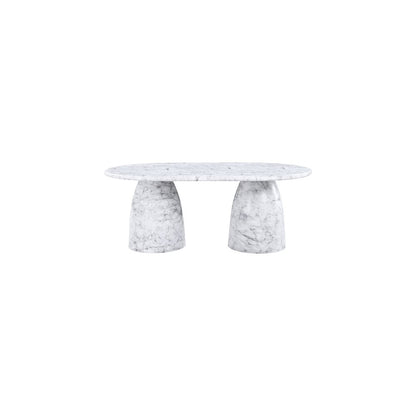 Cosenza White 78" Marble Finish Concrete Dining Table