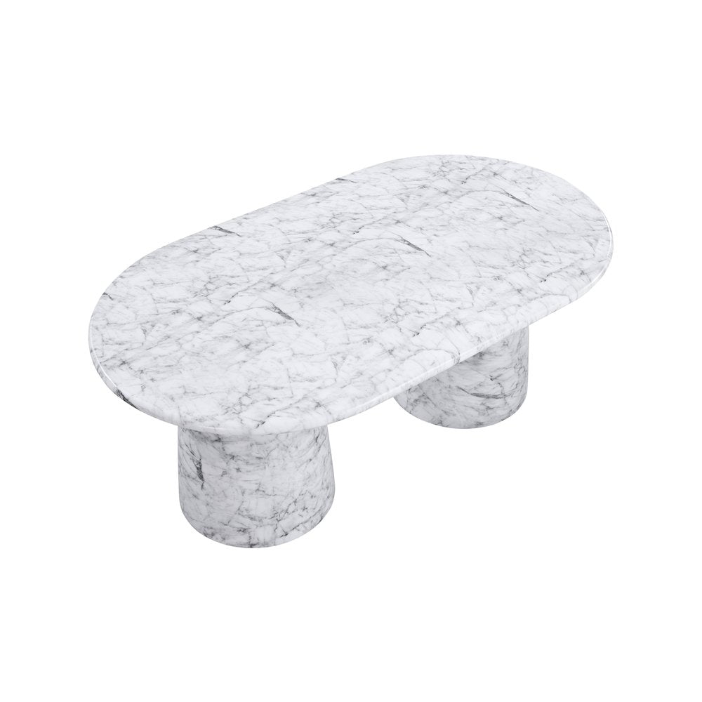 Cosenza White 78" Marble Finish Concrete Dining Table