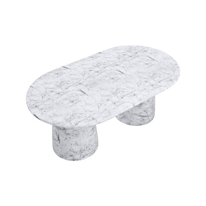 Cosenza White 78" Marble Finish Concrete Dining Table