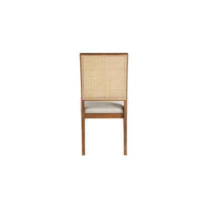 Butterfly Cream Linen Textured Fabric Dining Chair, Set of 2