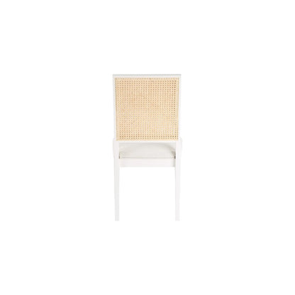 Butterfly Cream Linen Textured Fabric Dining Chair, Set of 2