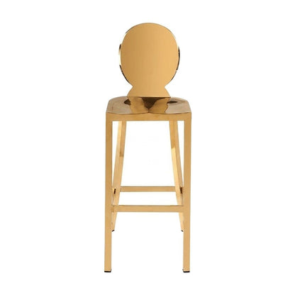 Stainless Steel Counter Stool with Back, Metal Barstool, Gold Stainless Steel