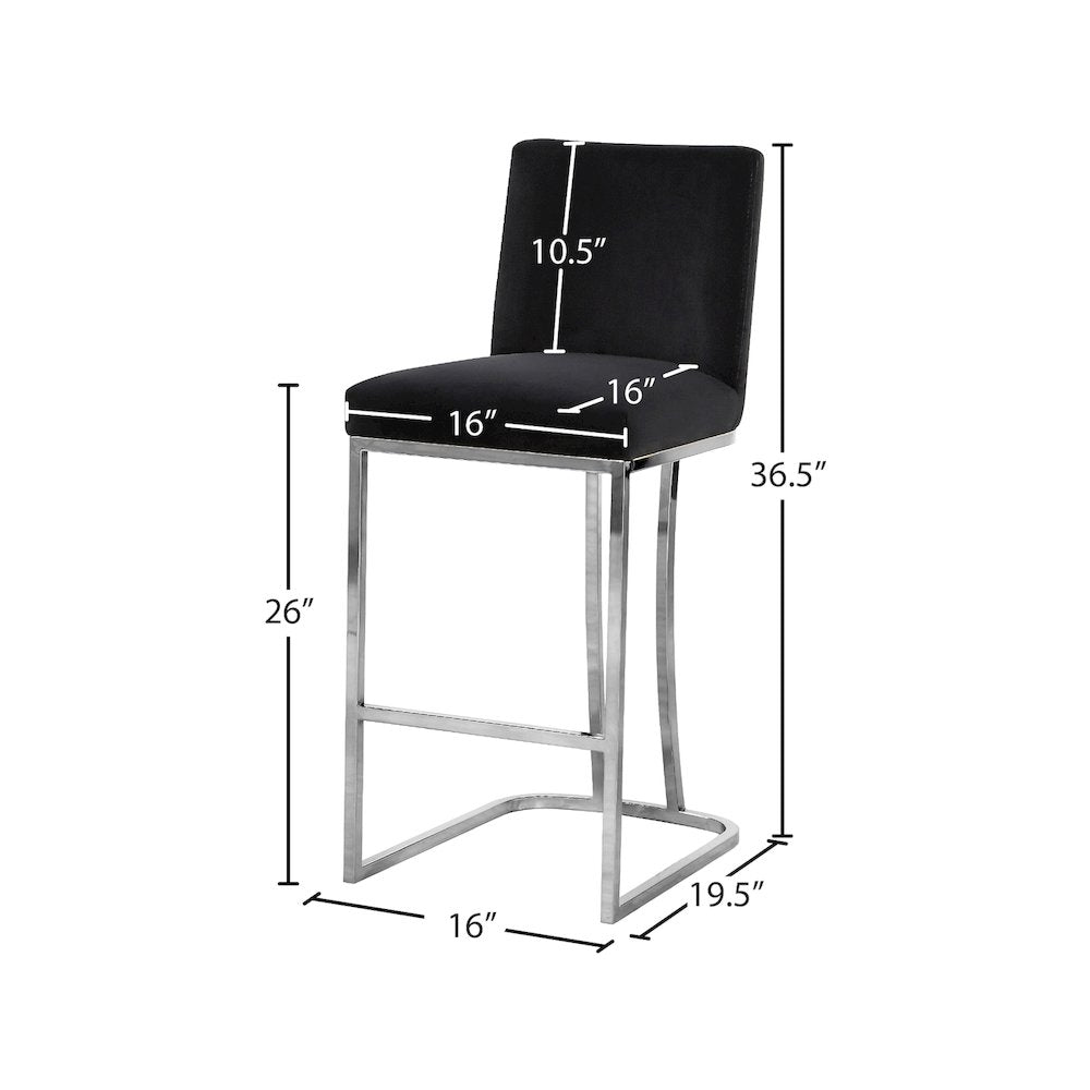 Heidi Black Velvet Stool