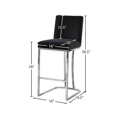 Heidi Black Velvet Stool