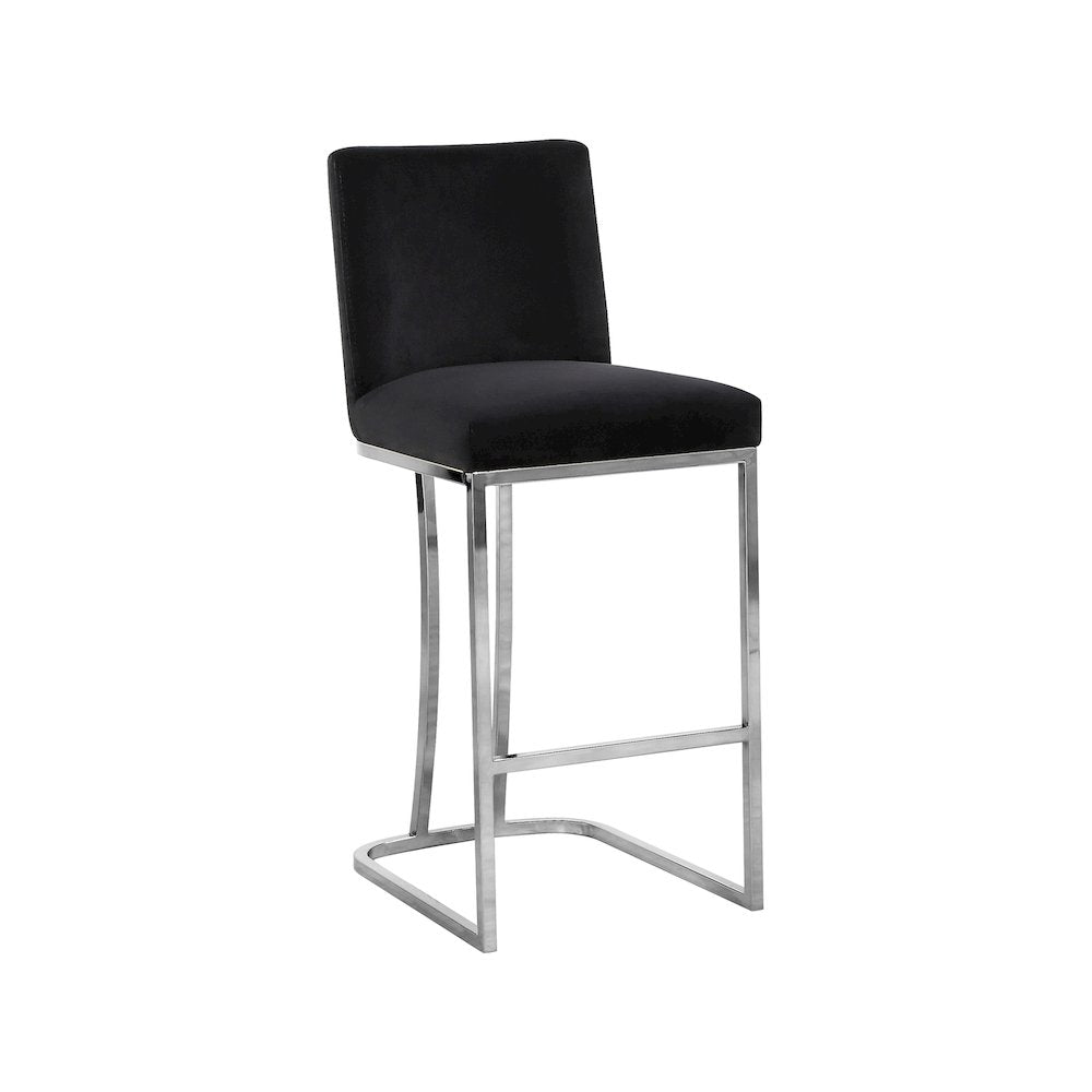 Heidi Black Velvet Stool