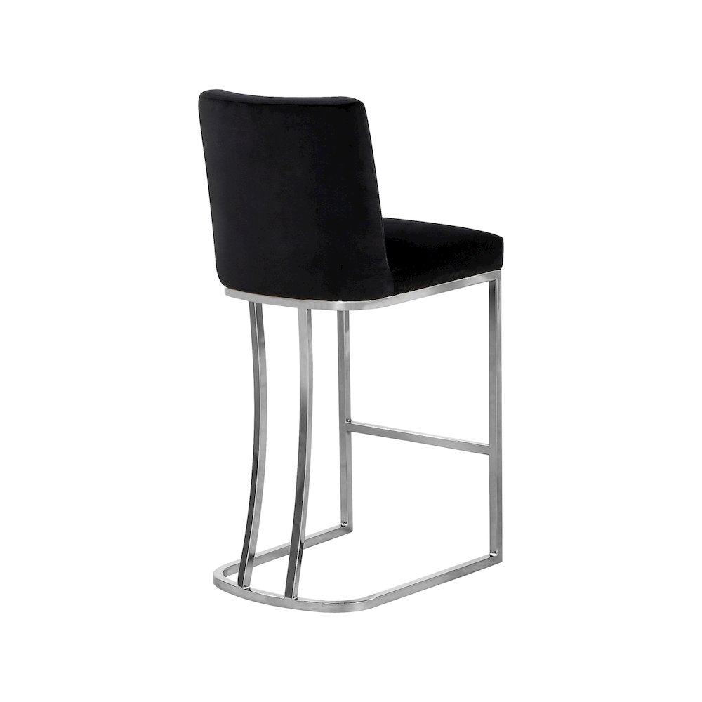 Heidi Black Velvet Stool