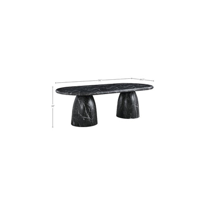 Cosenza Black 96" Marble Finish Concrete Dining Table
