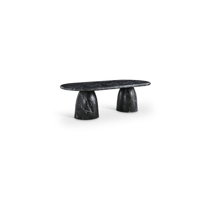 Cosenza Black 96" Marble Finish Concrete Dining Table