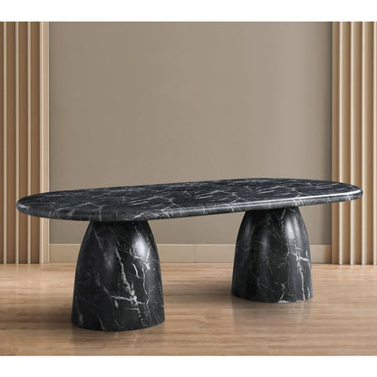 Cosenza Black 96" Marble Finish Concrete Dining Table