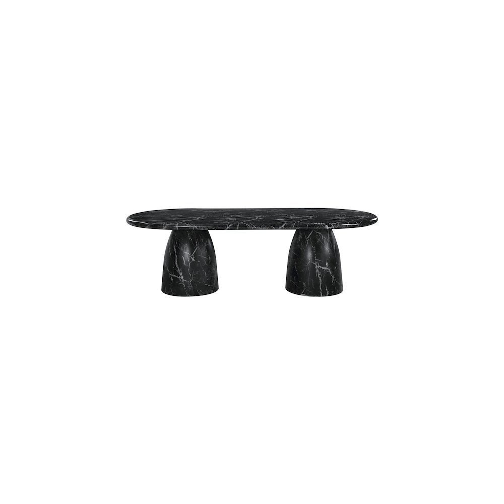 Cosenza Black 96" Marble Finish Concrete Dining Table
