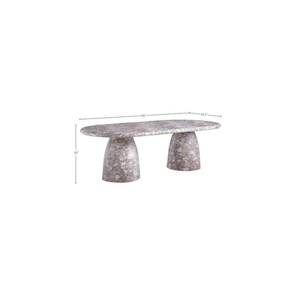 Cosenza Brown 96" Marble Finish Concrete Dining Table