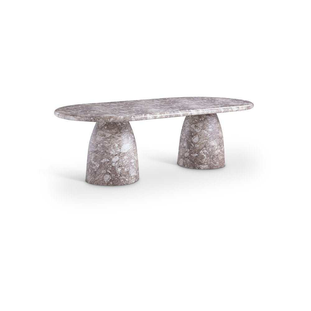 Cosenza Brown 96" Marble Finish Concrete Dining Table