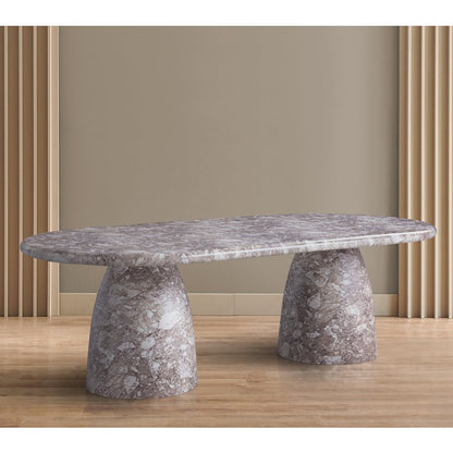 Cosenza Brown 96" Marble Finish Concrete Dining Table