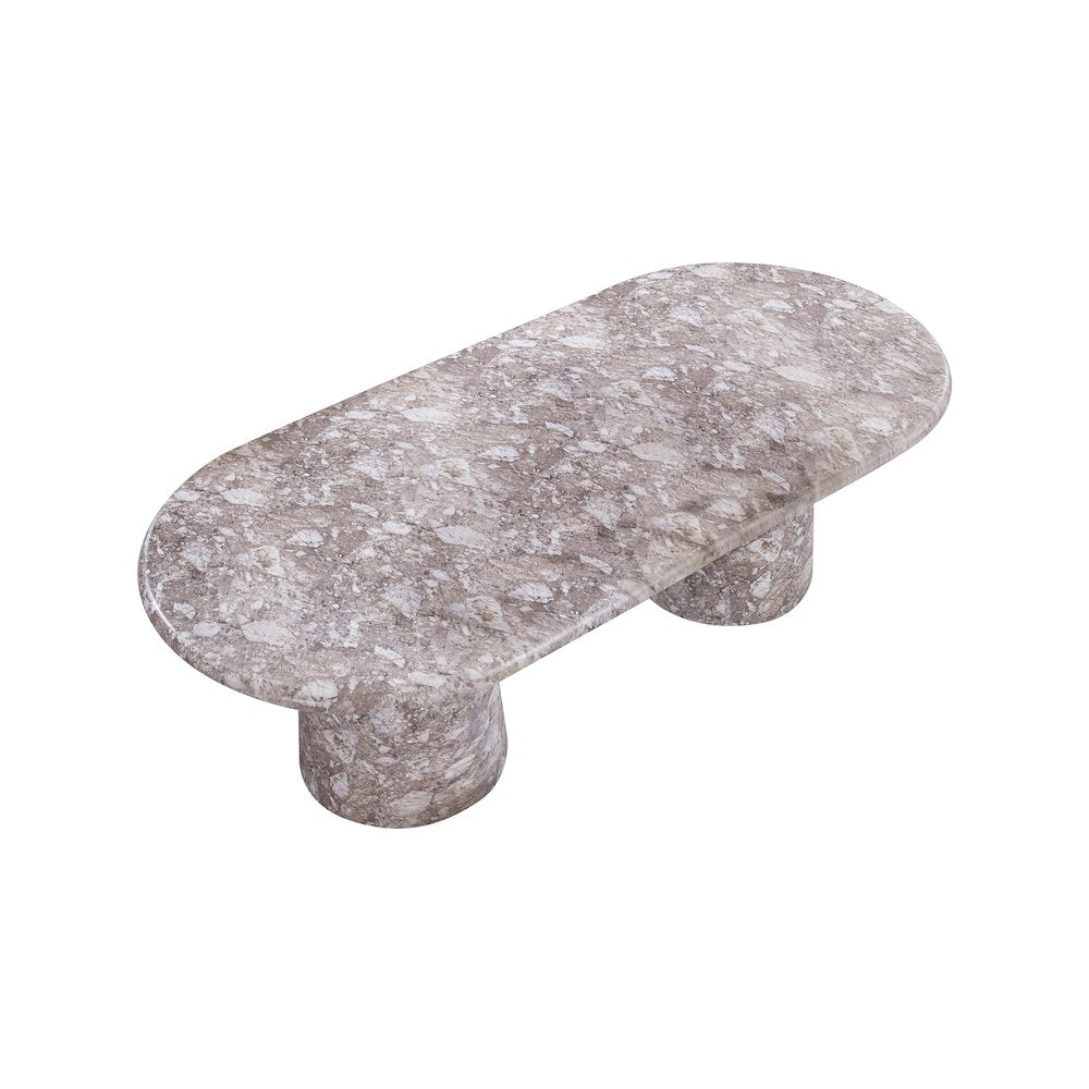 Cosenza Brown 96" Marble Finish Concrete Dining Table