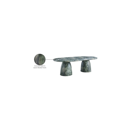 Cosenza Green 96" Marble Finish Concrete Dining Table