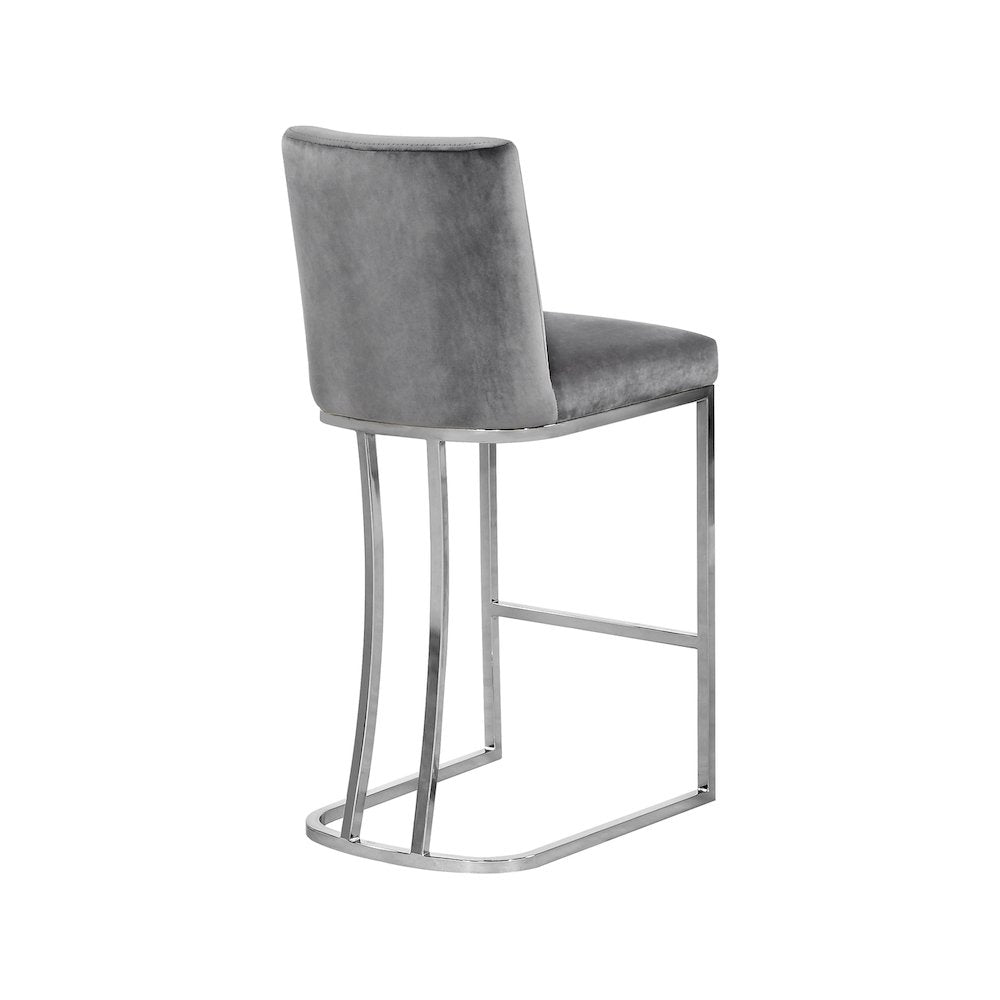 Heidi Grey Velvet Stool