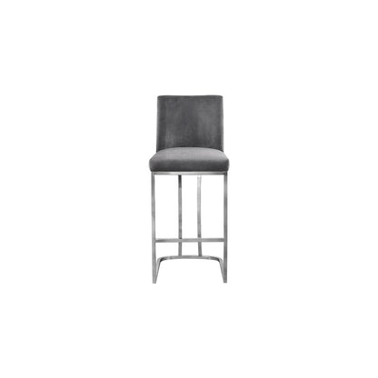 Heidi Grey Velvet Stool