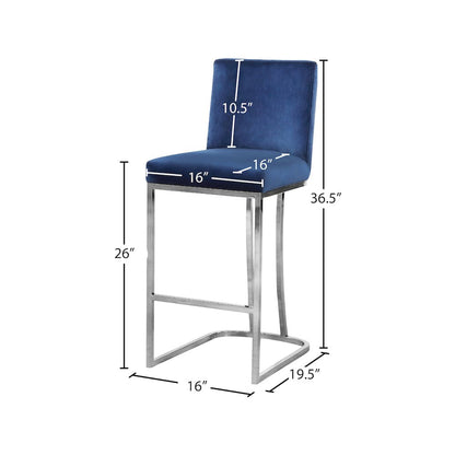 Heidi Navy Velvet Stool