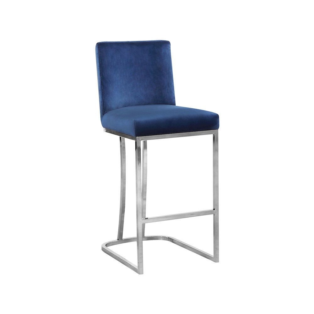 Heidi Navy Velvet Stool