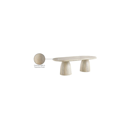 Cosenza Travertine 96" Travertine Finish Concrete Dining Table