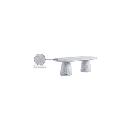 Cosenza White 96" Marble Finish Concrete Dining Table