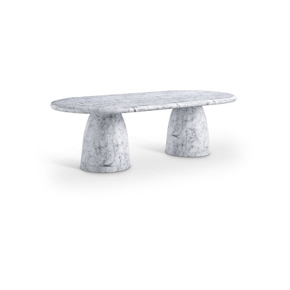 Cosenza White 96" Marble Finish Concrete Dining Table